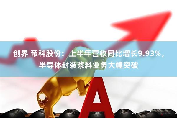 创界 帝科股份：上半年营收同比增长9.93%，半导体封装浆料业务大幅突破